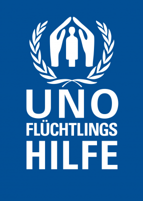 Das Logo der UNO Flüchtlingshilfe.